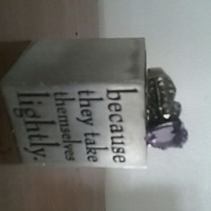 Size 10 Silver Amethyst Vintage Ring